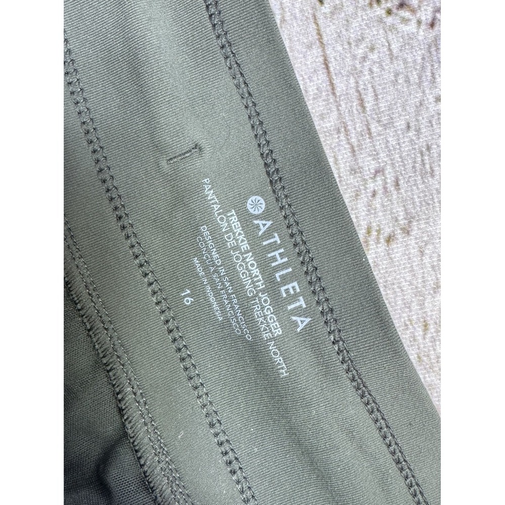 Athleta Trekkie North Jogger Pants Nylon Women's 16 Green Stretch Casual Tapered - Picture 4 of 6